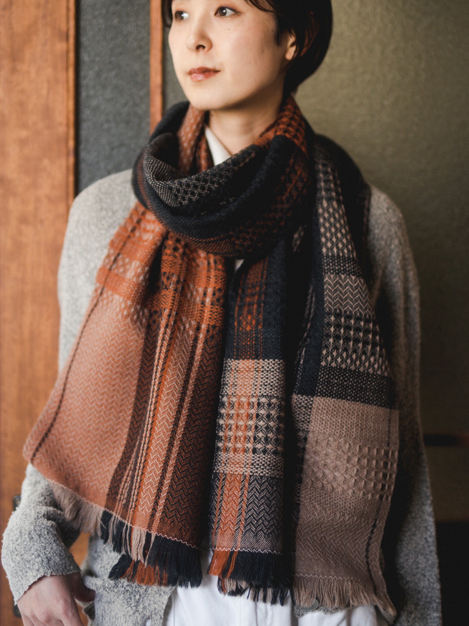 Imabari Artisanal Weave Wool Scarf | Japan Objects Store