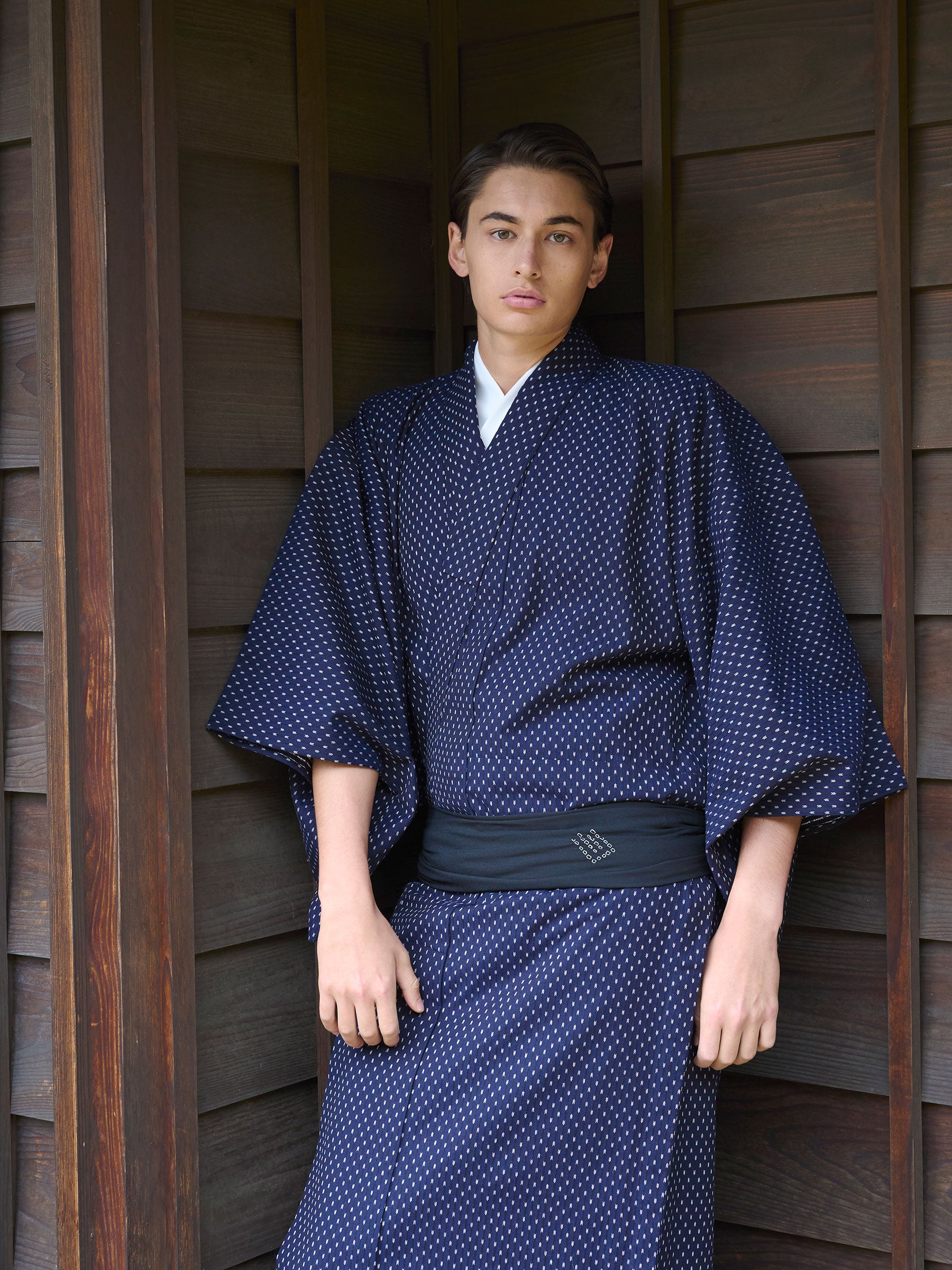Indigo Rain Woven Cotton Kimono | Japan Objects Store