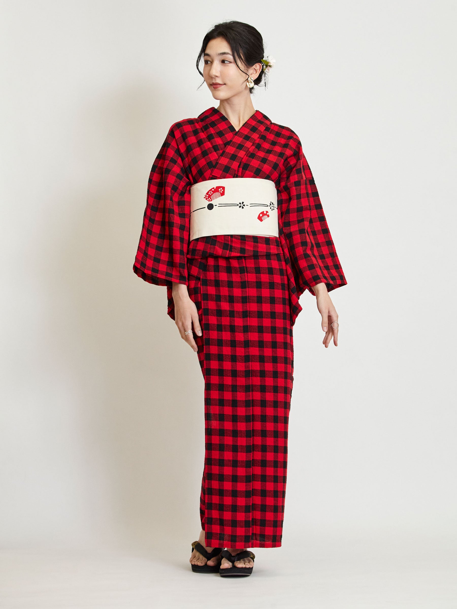 Red Benkei Yukata Japan Objects Store