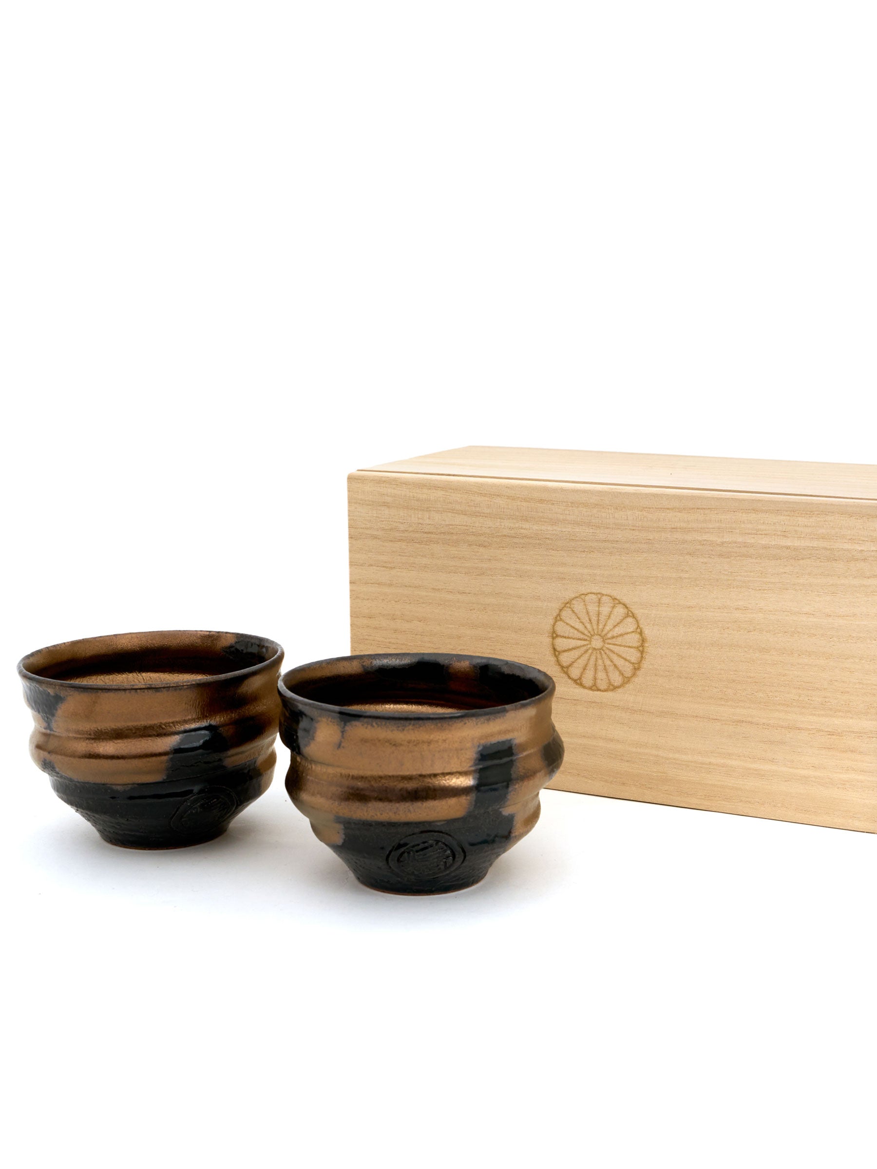 Zen Gold Kyoto Ware Teacup Set by Ninshu (7fl.oz/200ml)