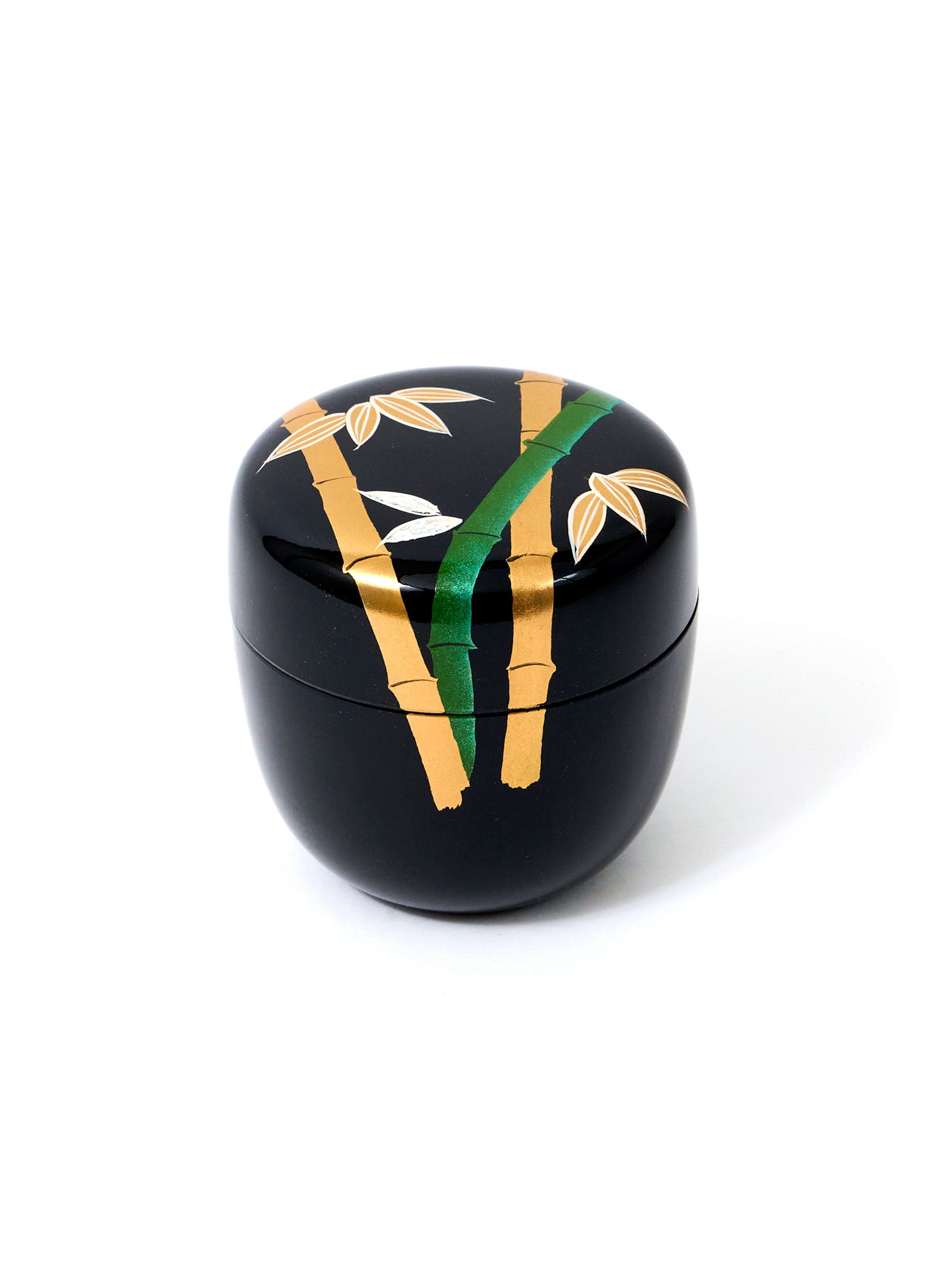 Black Lacquer Bamboo Matcha Tea Caddy | Japan Objects Store