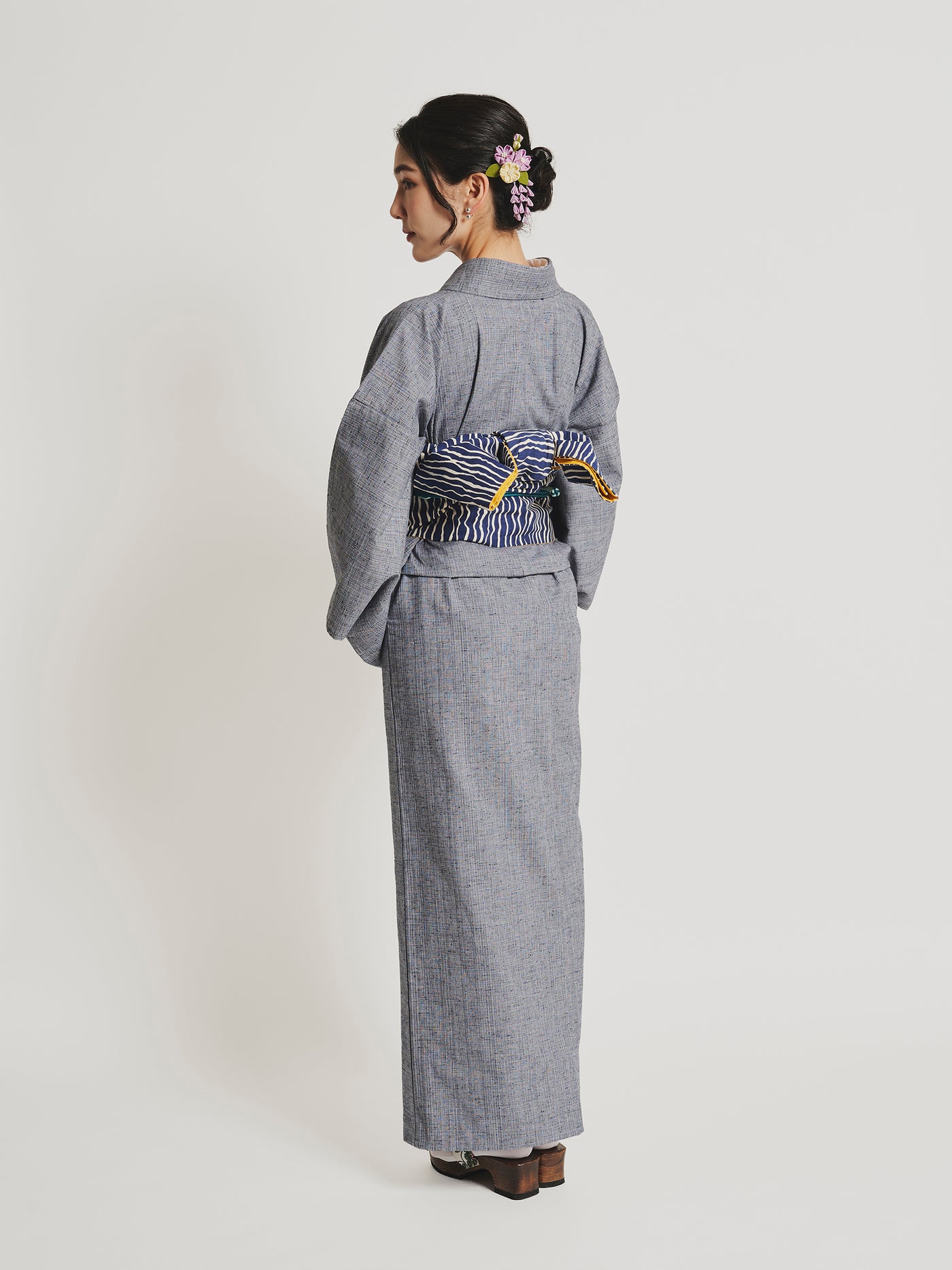 Ame Blue Kurume Cotton Kimono