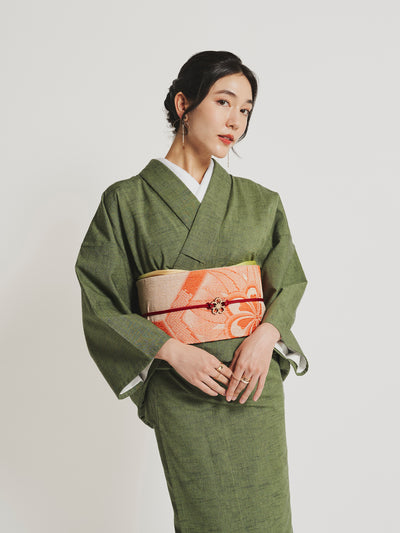 Kimono Vert Matcha en Coton Kurume