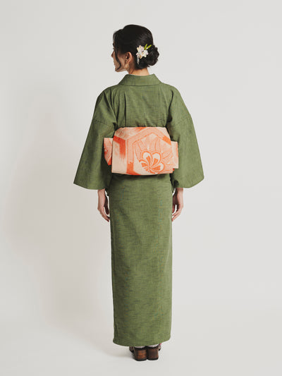 Matcha Green Kurume Cotton Kimono