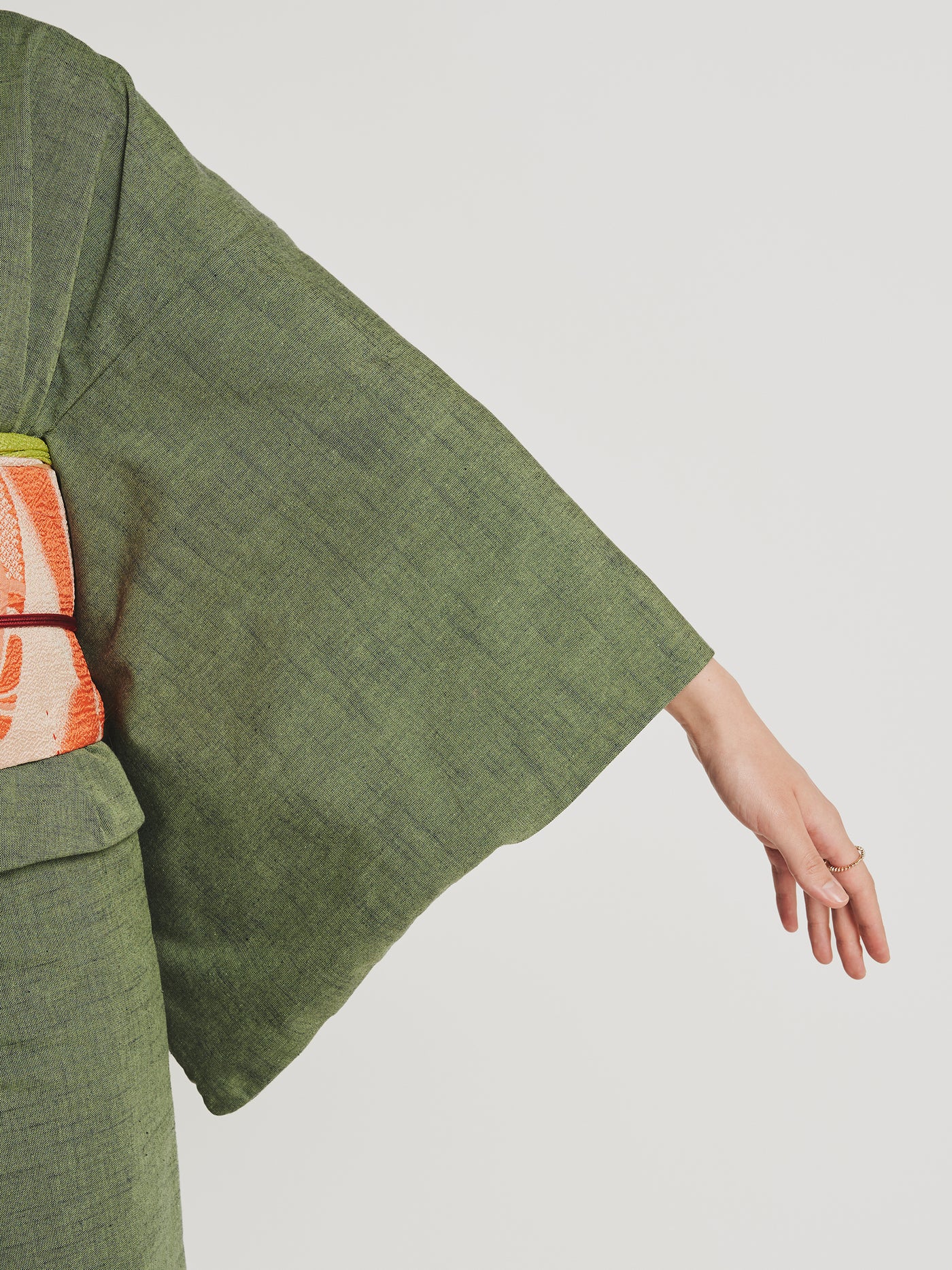 Matcha Green Kurume Cotton Kimono