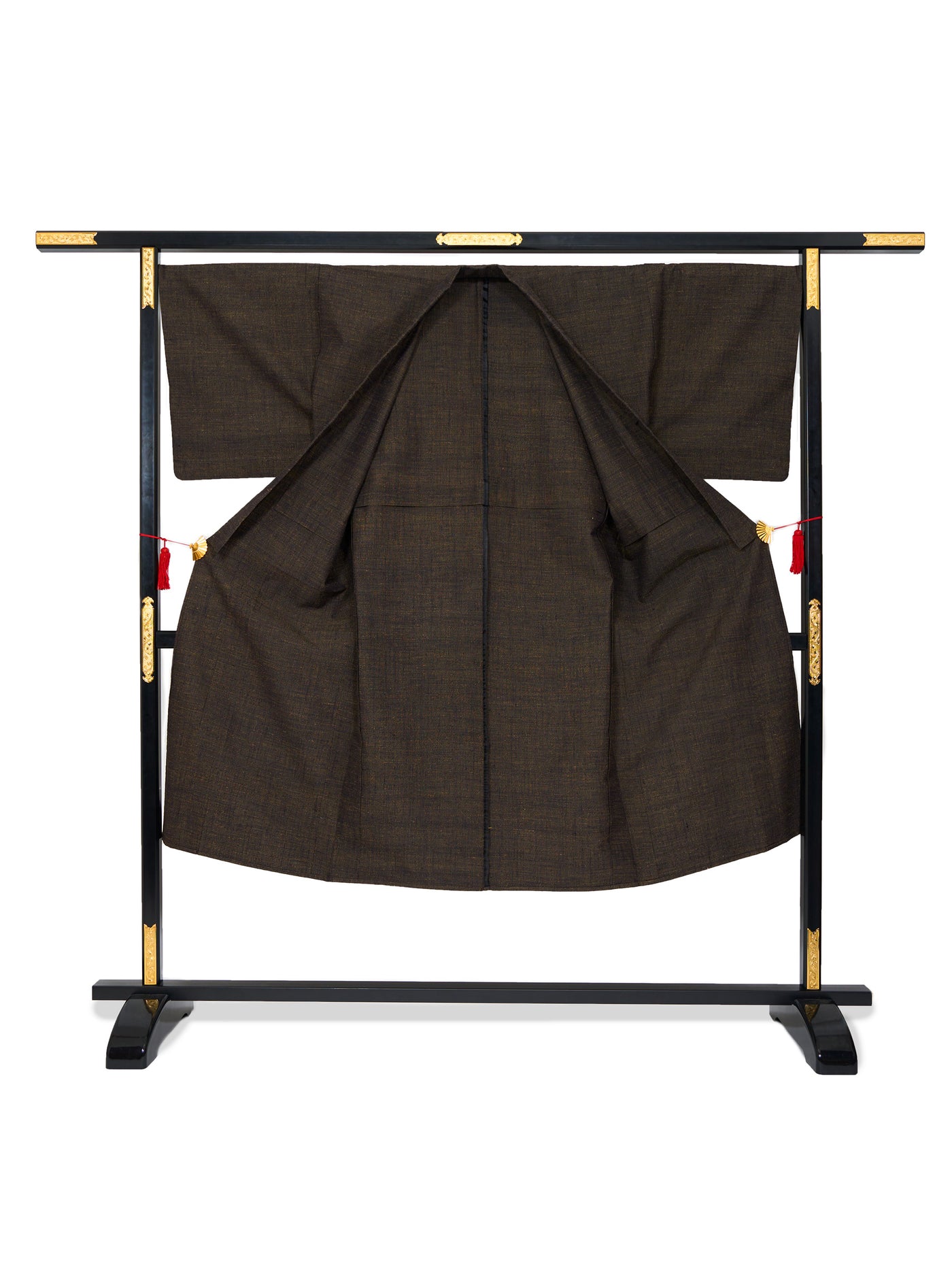 Kimono Japonais Vintage Marron en Soie pour Homme