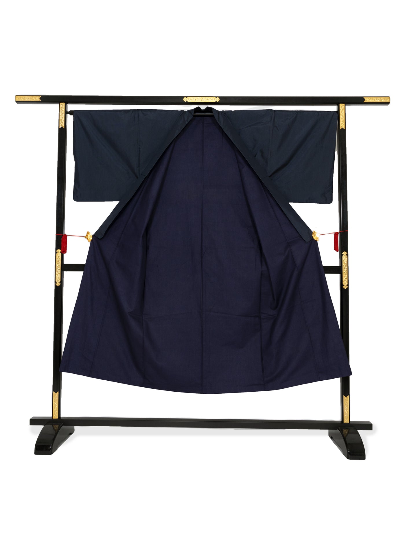 Men's Vintage Silk Navy Blue Japanese Kimono