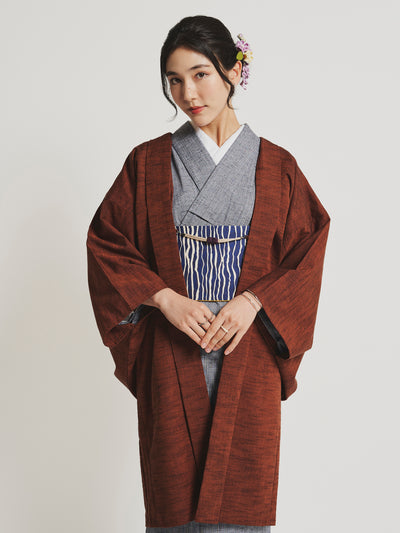 Veste Haori Traditionnelle Rouge Momiji