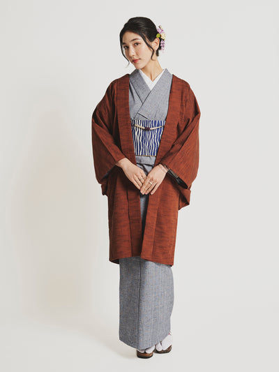 Veste Haori Traditionnelle Rouge Momiji