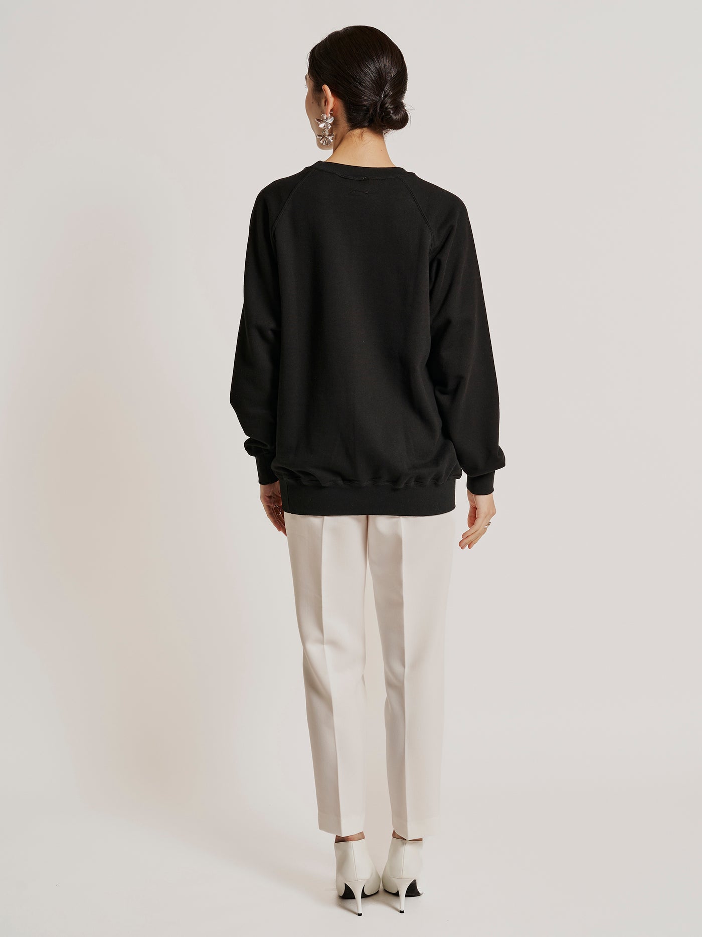 Kuniyoshi Embroidered Cotton Sweatshirt in Black