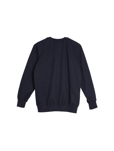 Kuniyoshi Embroidered Cotton Sweatshirt in Navy