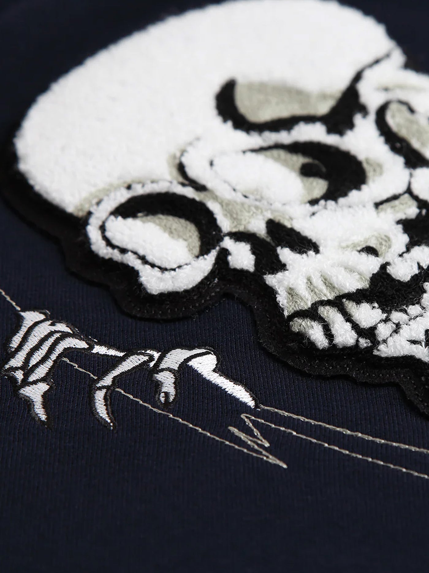 Kuniyoshi Embroidered Cotton Sweatshirt in Navy