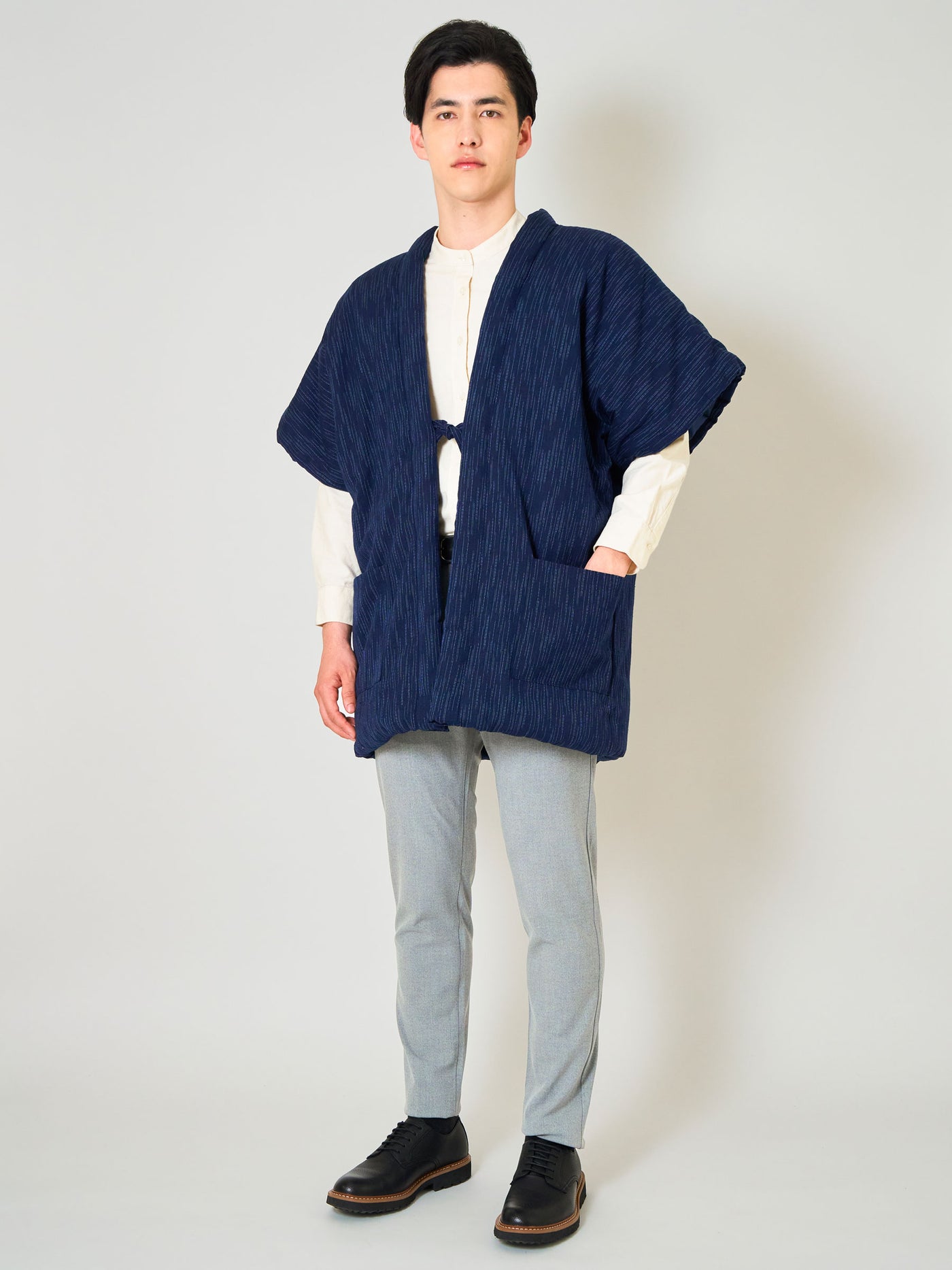 Cardigan Kimono Japonais Manches Courtes Homme - Style Traditionnel Confortable