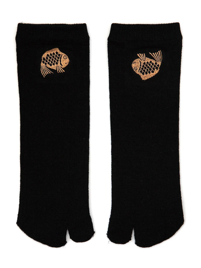 Happy Seabream Tabi Socks in Black