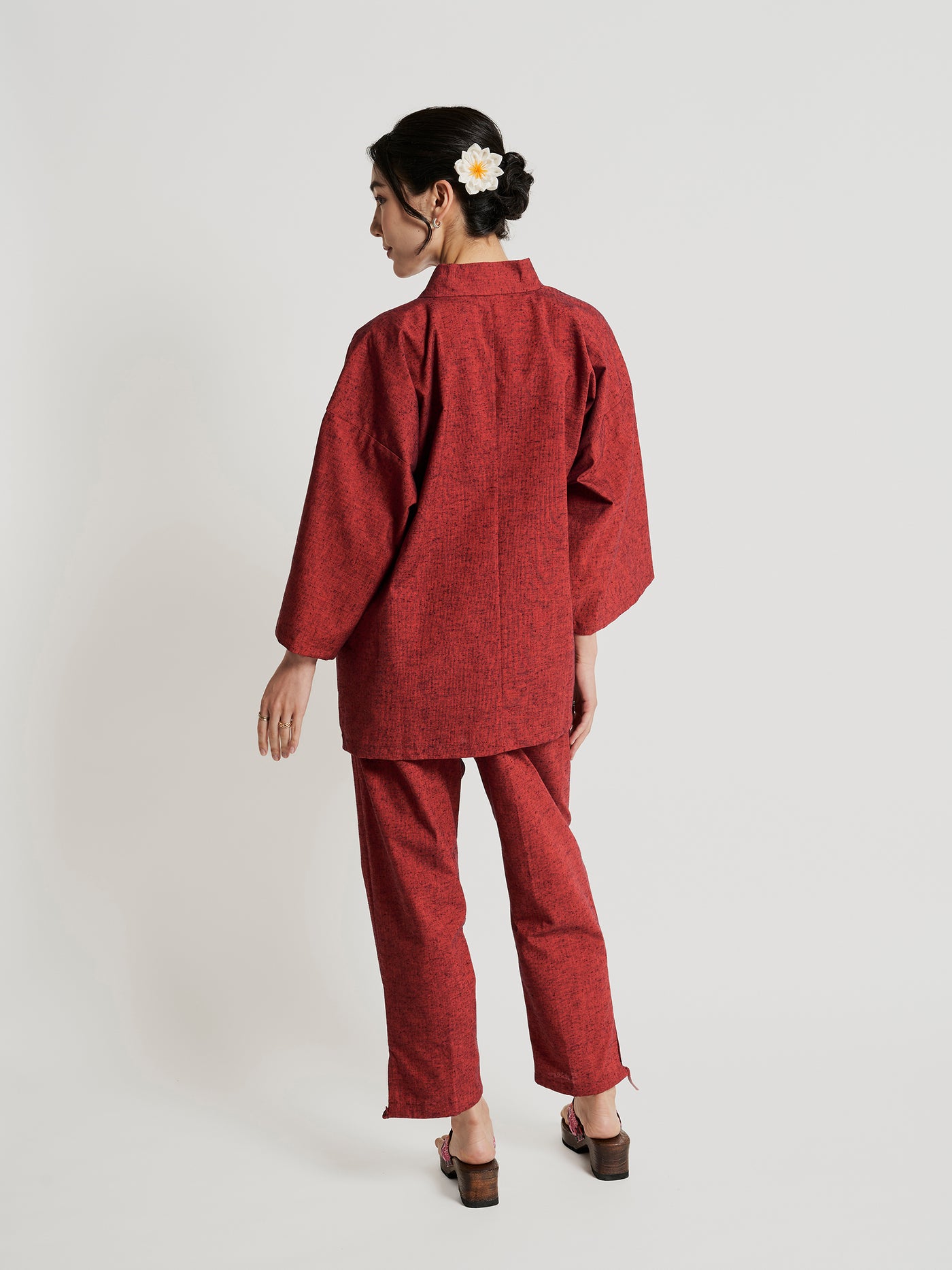 Brocade Red Samue Jacket & Lounge Pants