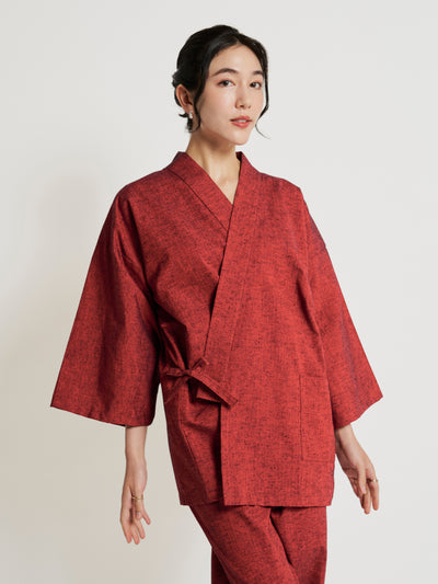 Brocade Red Samue Jacket & Lounge Pants