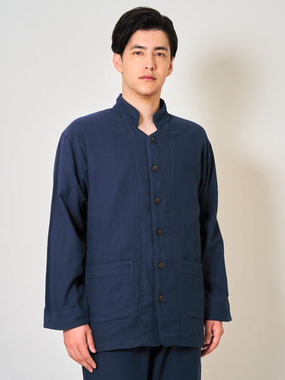 Heritage-Cut Cotton Gauze Samue Pajama Set in Indigo