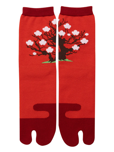 White Plum Blossom Tabi Socks