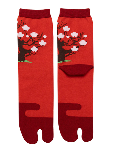 White Plum Blossom Tabi Socks