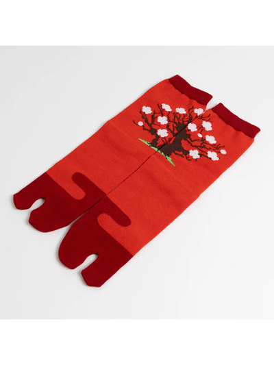 White Plum Blossom Tabi Socks