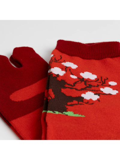 White Plum Blossom Tabi Socks
