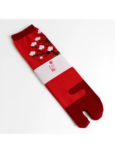 White Plum Blossom Tabi Socks