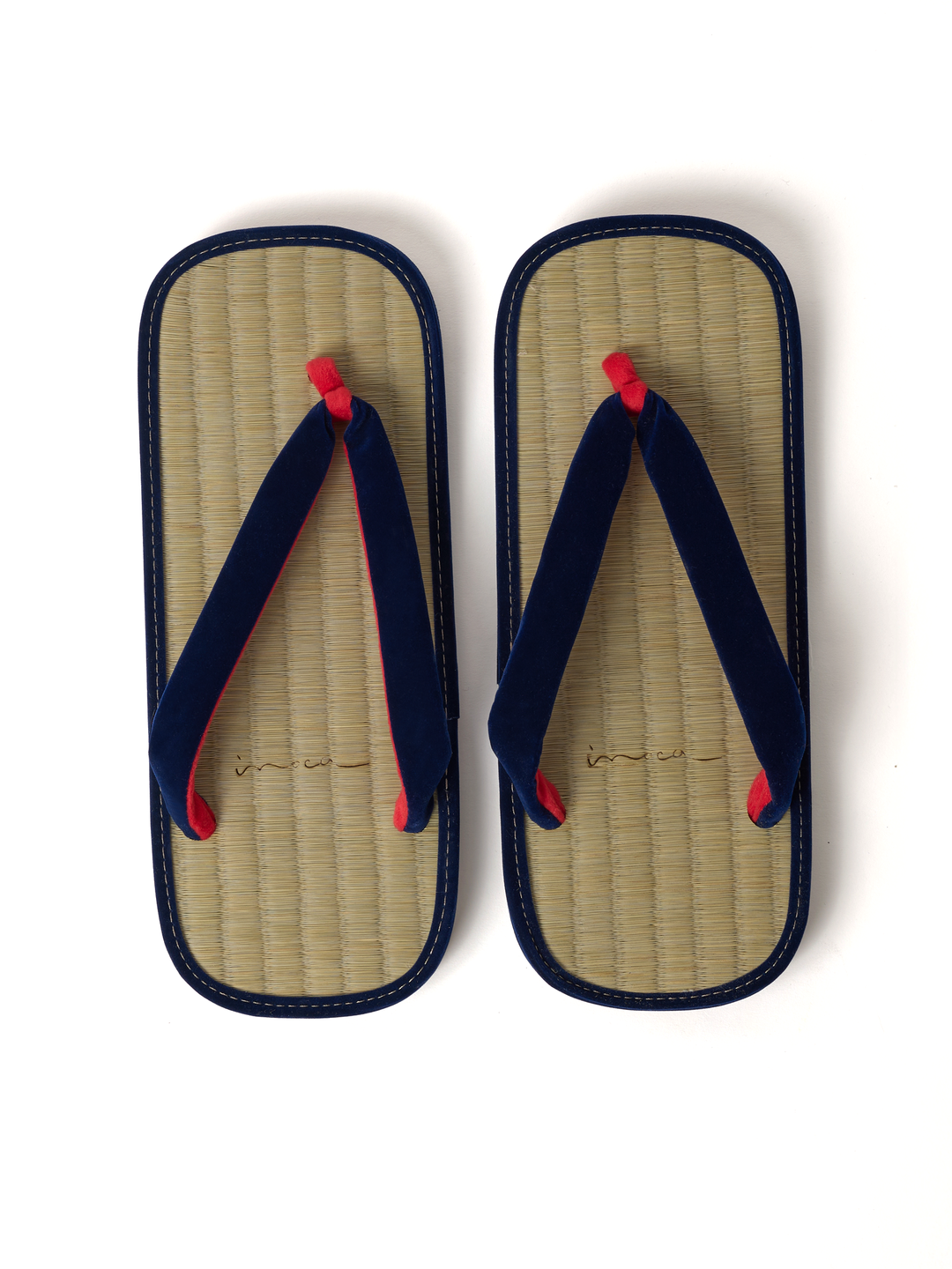 Navy Tatami Rush Grass Men's Setta Sandals | Japan Objects Store