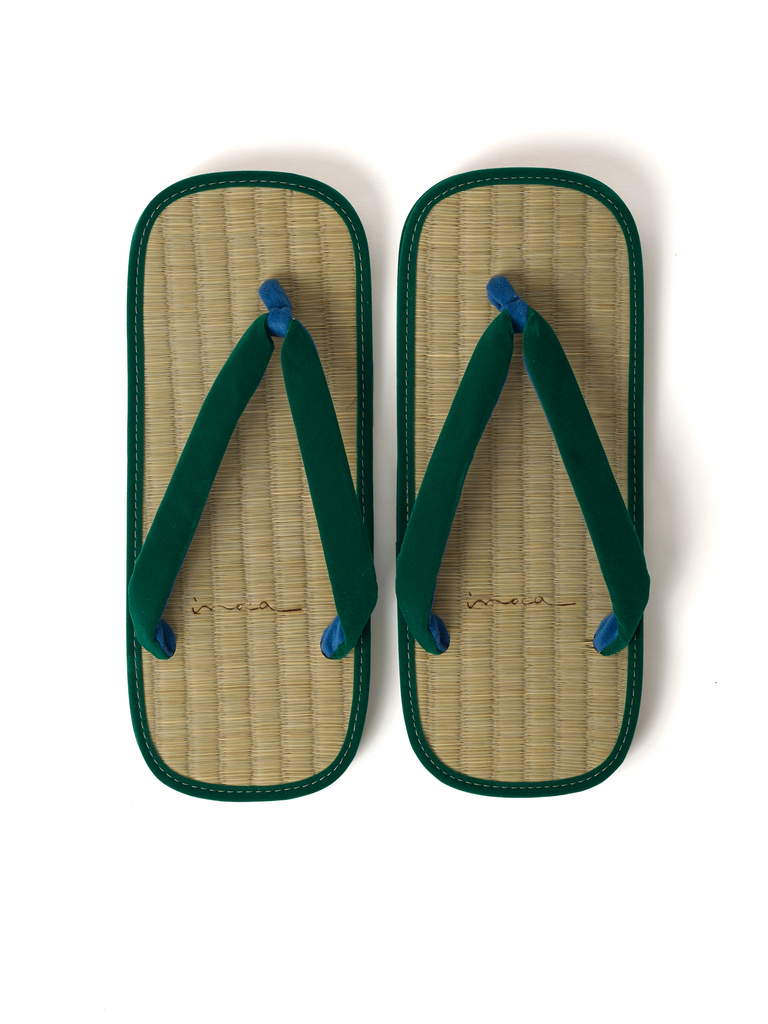 Green Tatami Rush Grass Men's Setta Sandals | Japan Objects Store
