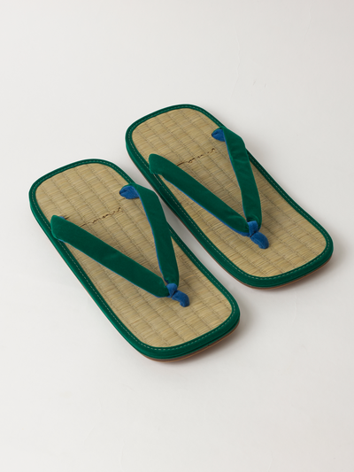 Green Tatami Rush Grass Men’s Setta Sandals