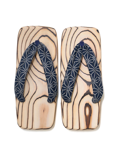 Asanoha Cedar Wooden Men’s Geta Sandals