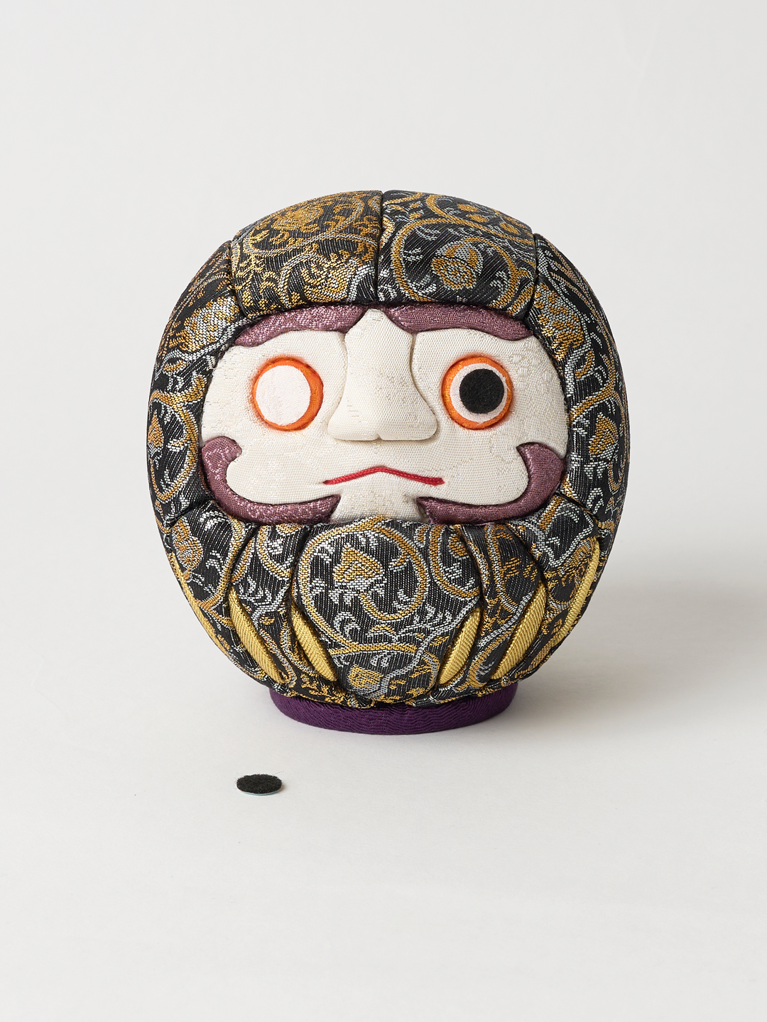 Daruma Japanese Kimekomi Doll in Black | Japan Objects Store