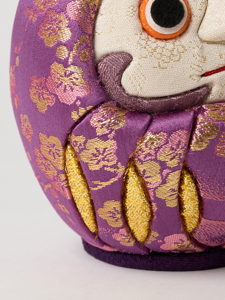 Daruma Japanese Kimekomi Doll in Purple | Japan Objects Store