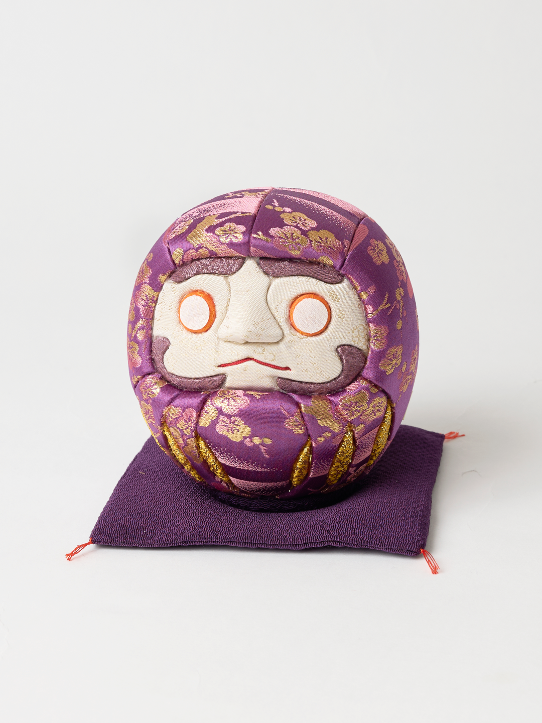 Daruma Japanese Kimekomi Doll in Purple | Japan Objects Store
