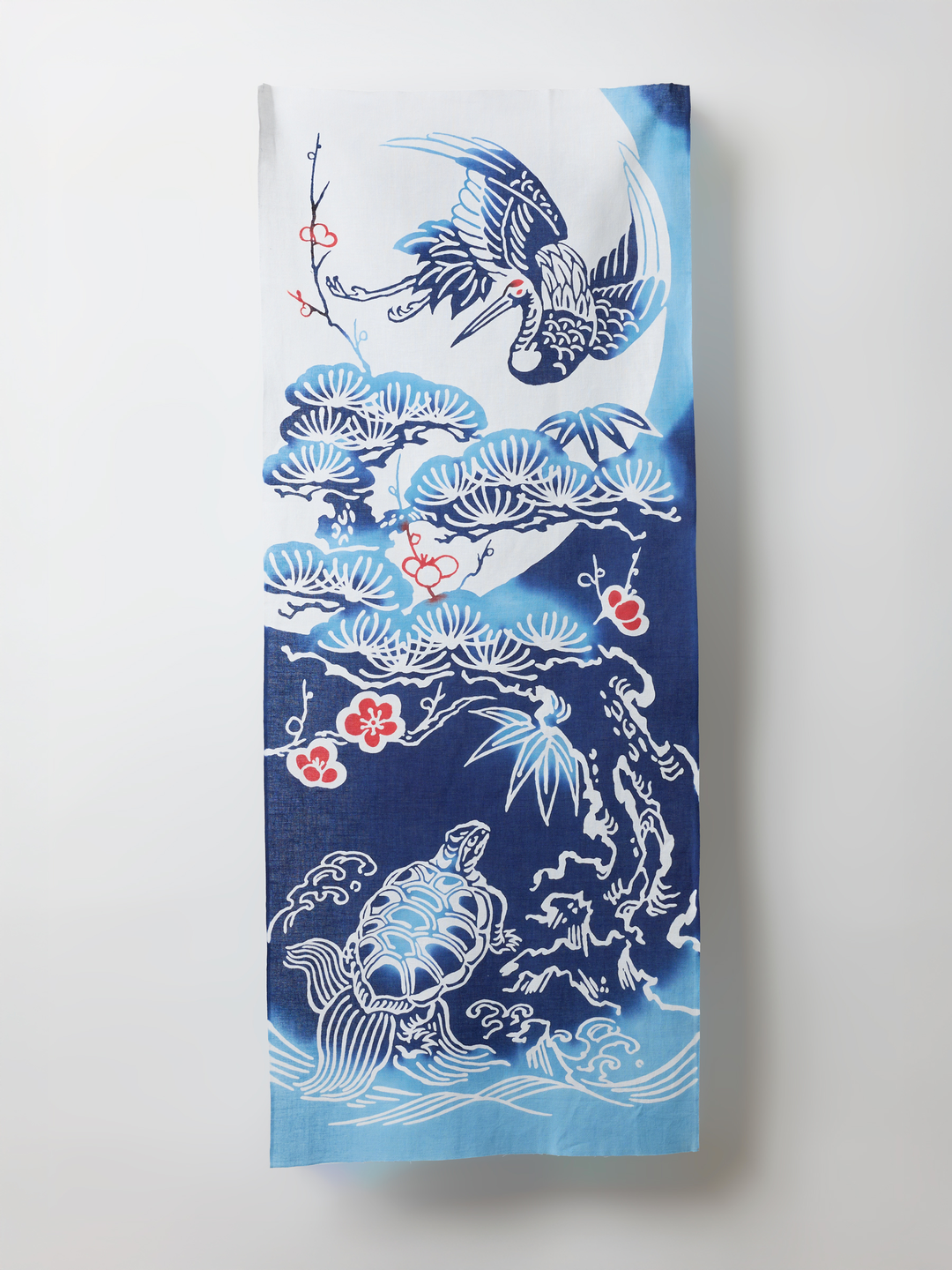Moonlit Crane & Turtle Tenugui Towel | Japan Objects Store
