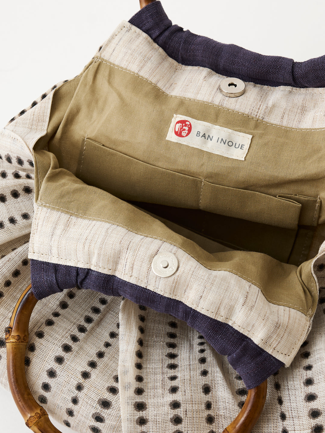 Shibori Bamboo Handle Linen Tote | Japan Objects Store