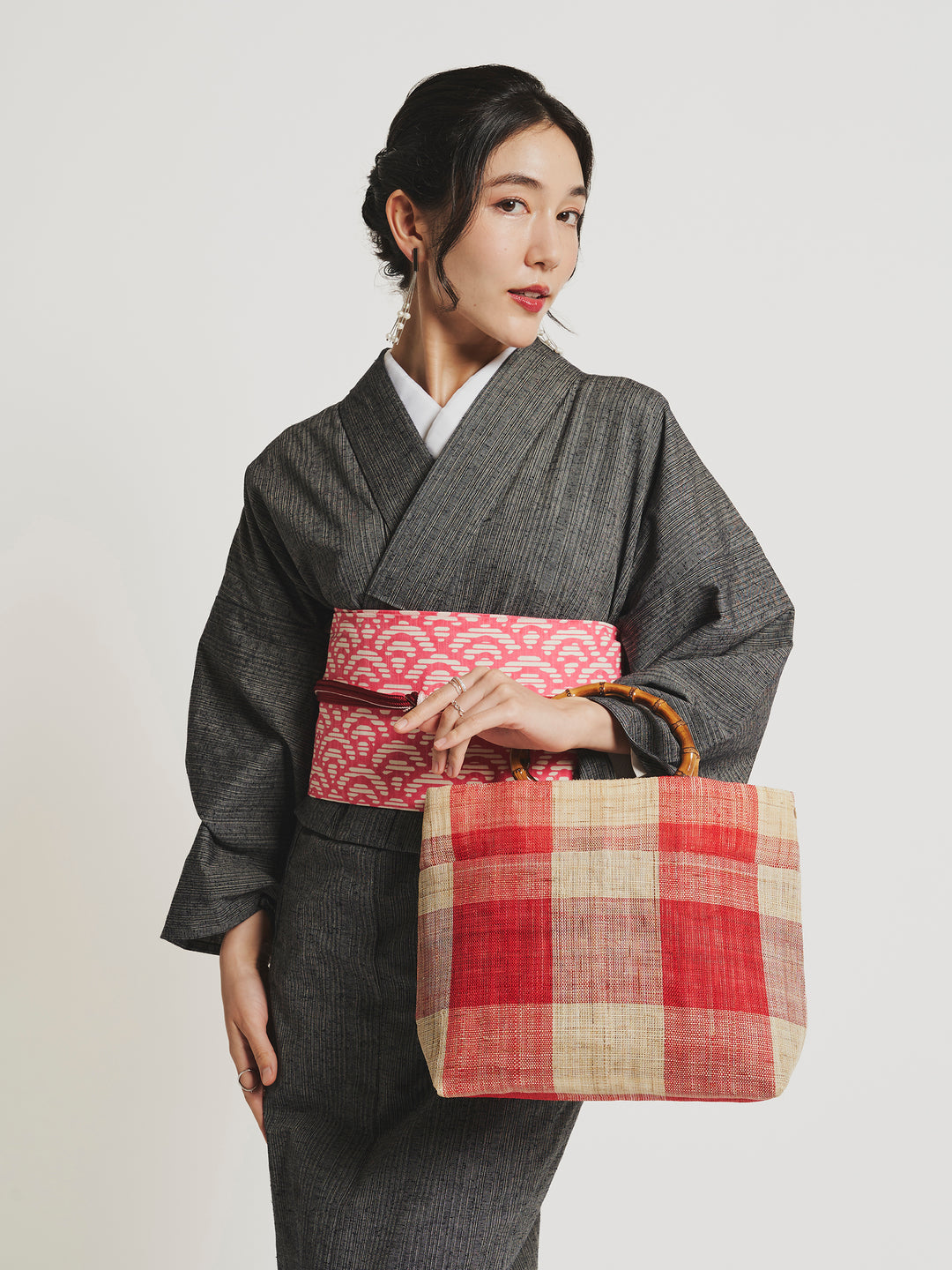 Nara Bamboo Handle Linen Tote | Japan Objects Store