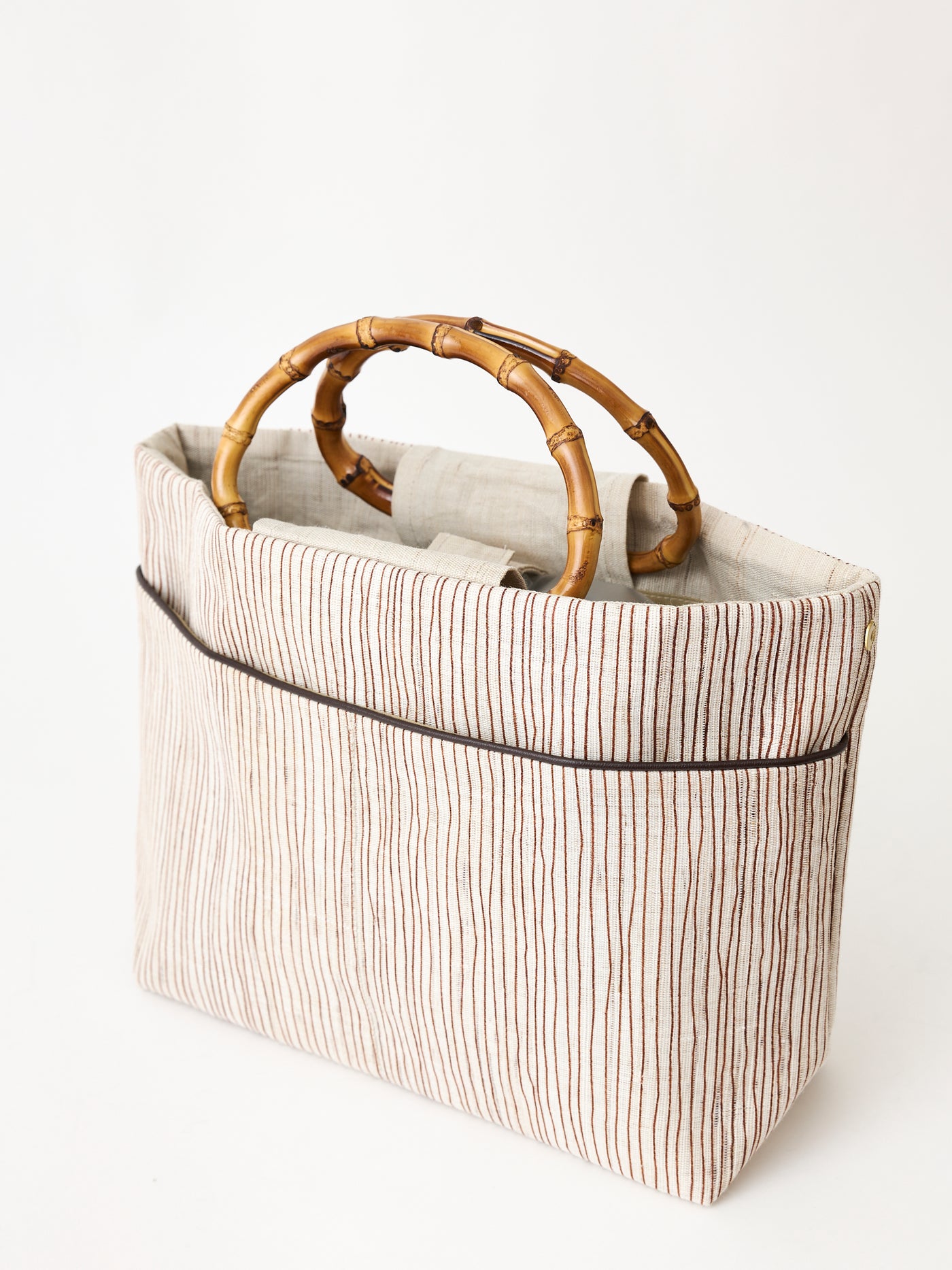 Shima Tea Bamboo Handle Linen Tote