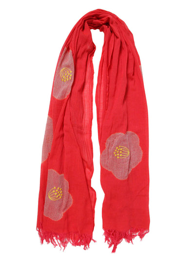 Camellia Shibori Cotton Scarf