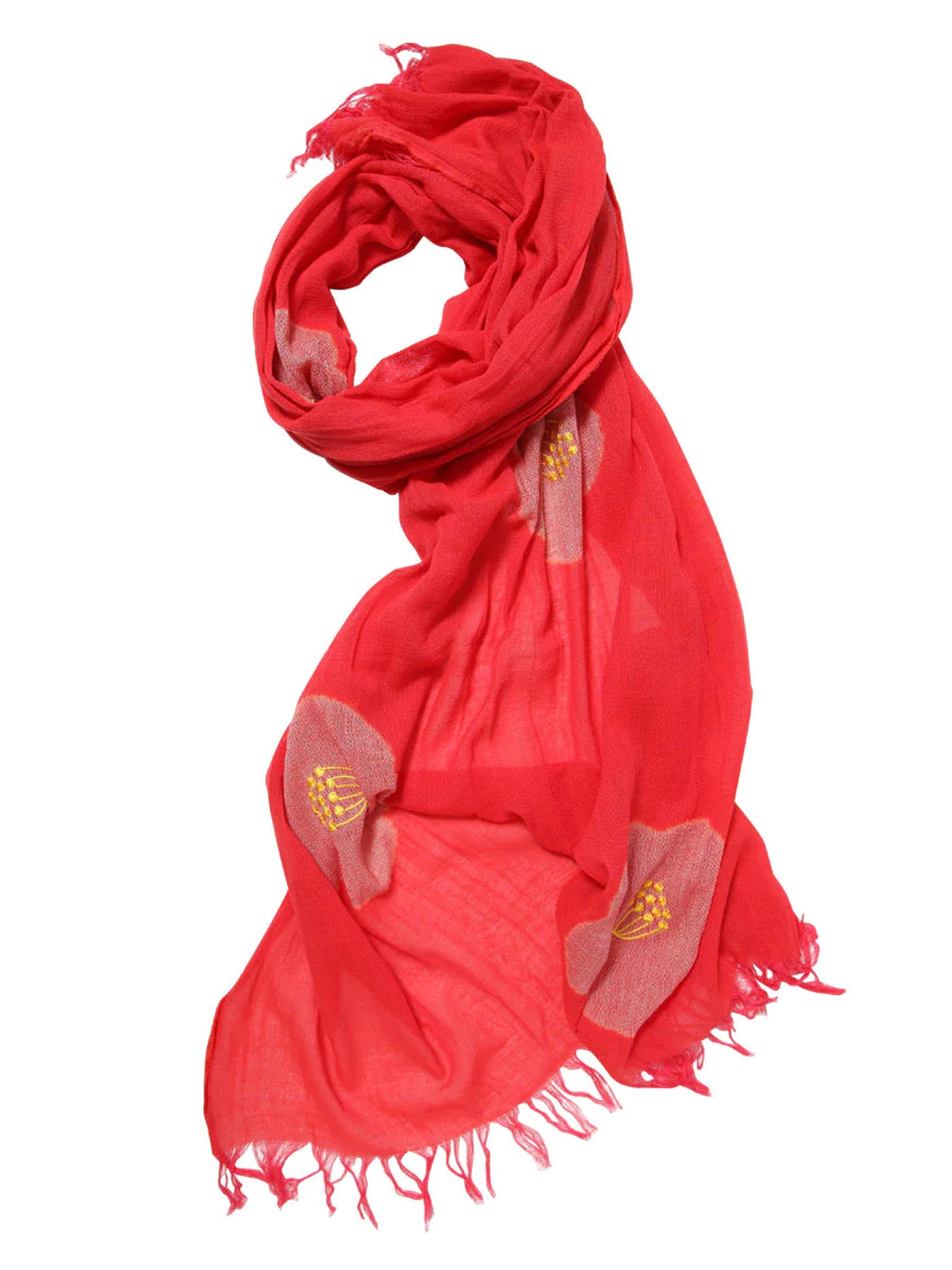 Camellia Shibori Cotton Scarf