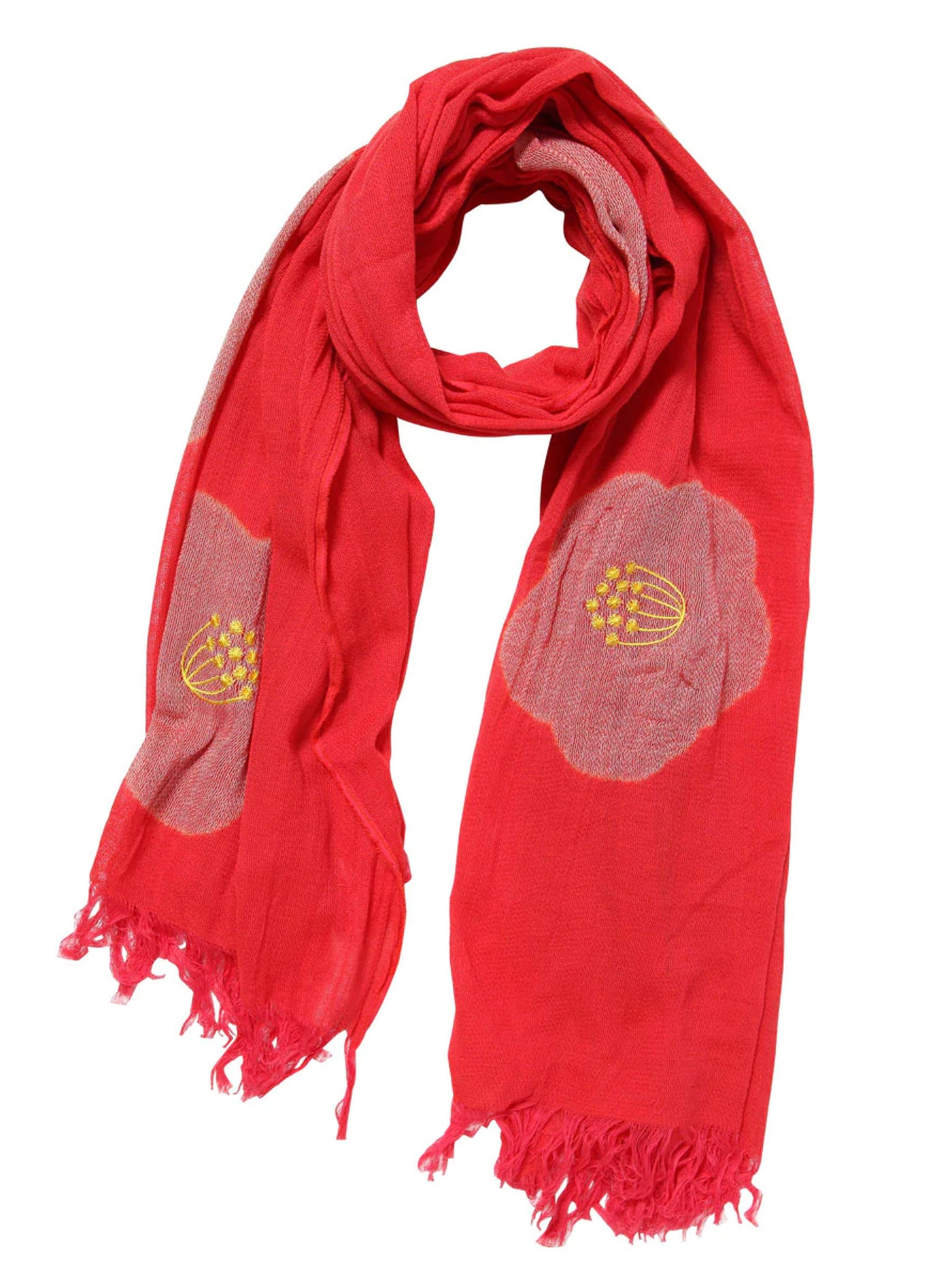 Camellia Shibori Cotton Scarf