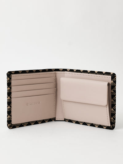 White Fuji Bifold Lacquered Leather Wallet