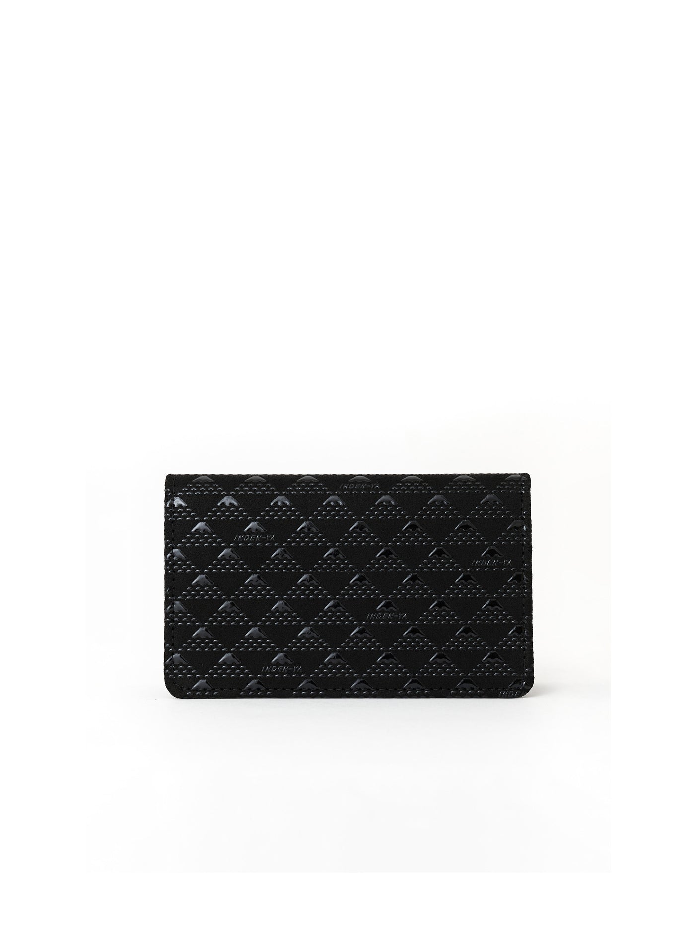 Black Fuji Lacquered Leather Card Holder