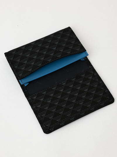 Black Fuji Lacquered Leather Card Holder