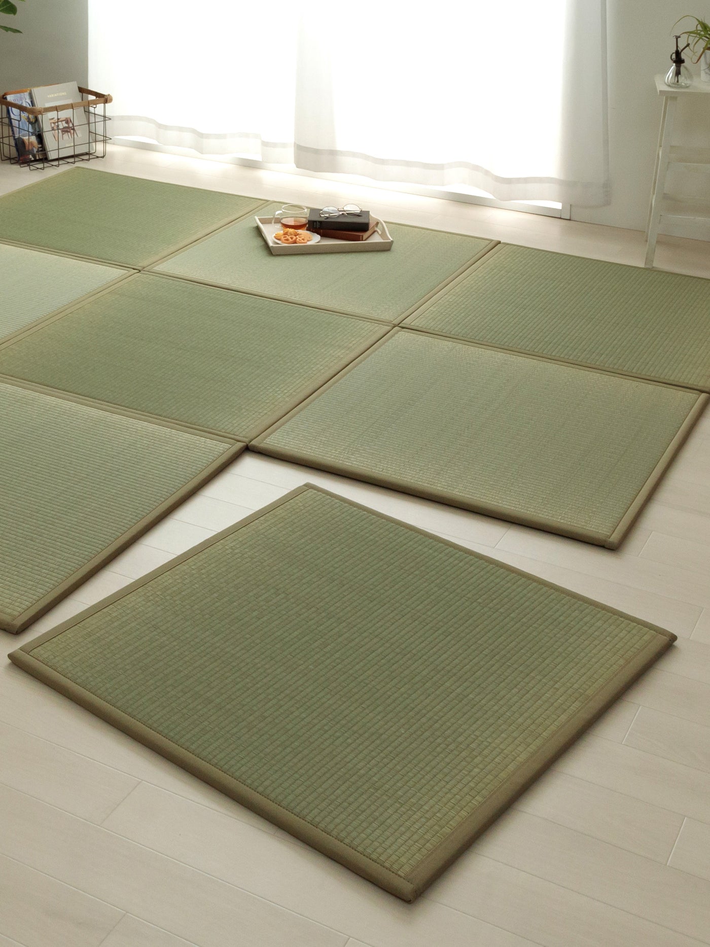 Rush Grass Modular Japanese Tatami Mat Set (2pcs)