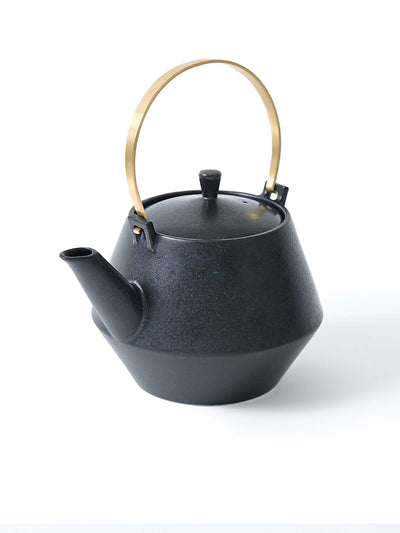 美濃燒黃銅把手茶具組（800ml） - 晋山窯
