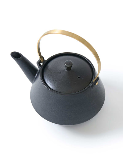 美濃燒黃銅把手茶具組（800ml） - 晋山窯