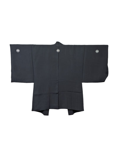 古着黑绞染男士羽织和服外套