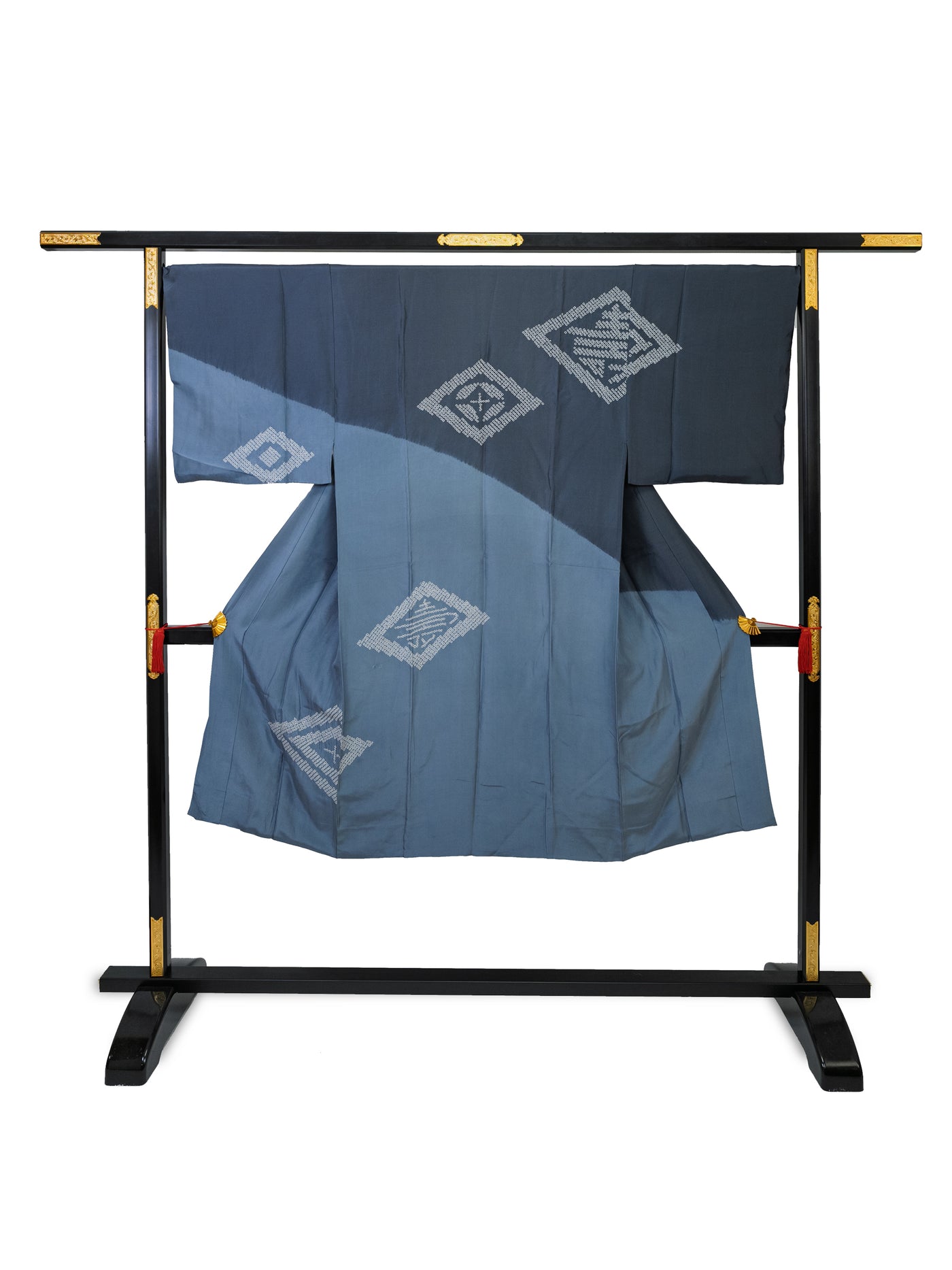 Peignoir Nagajuban Vintage Shibori Bleu pour Homme