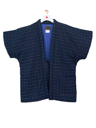 Mado Blue Short-Sleeve Hanten Padded Jacket