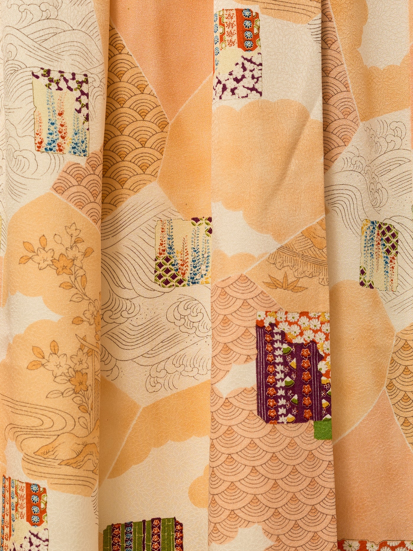 Women's Vintage Wisteria Silk Japanese Kimono